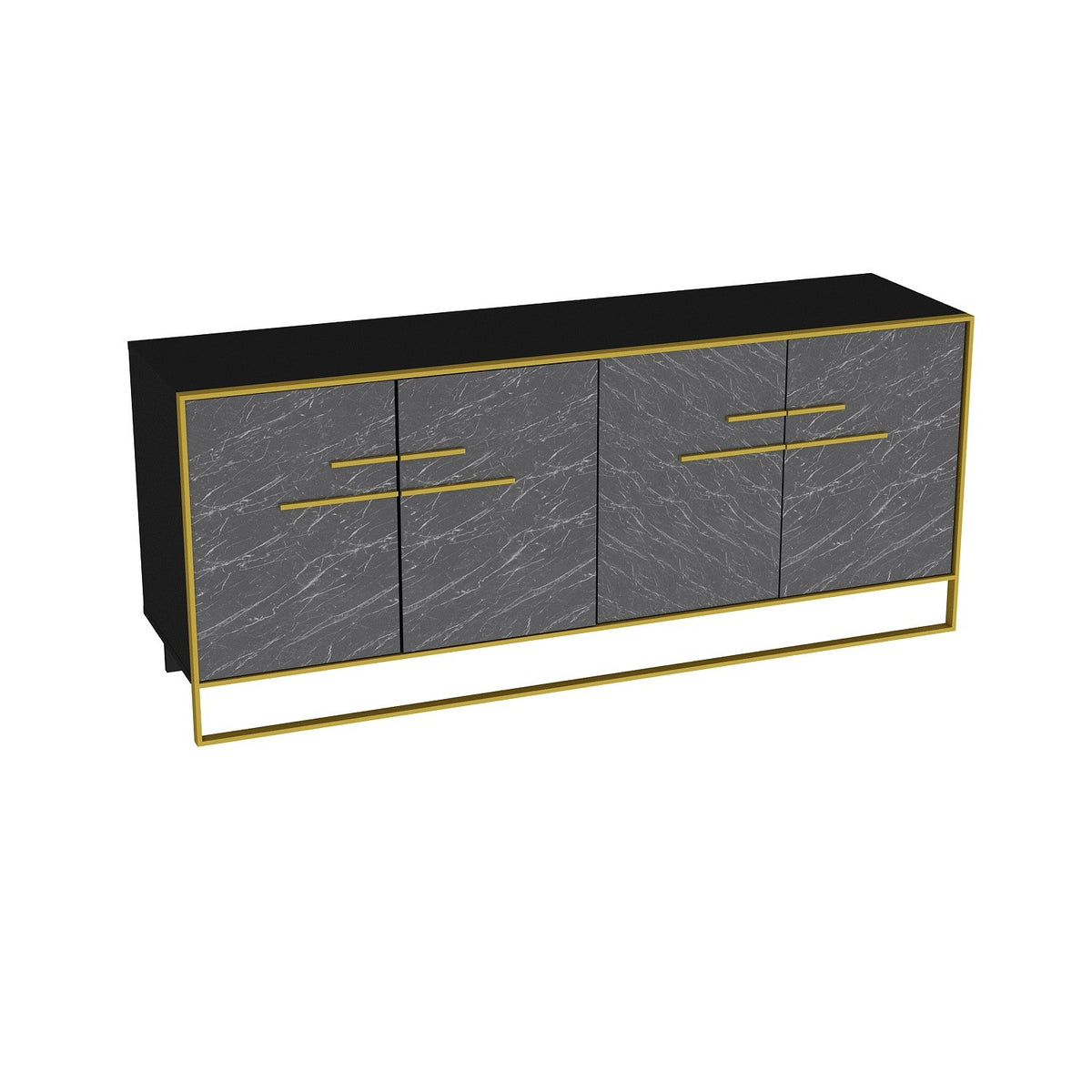 Κονσόλα Vouraikos Μαύρο 179.9x47.3x75 εκ. Μελαμίνης