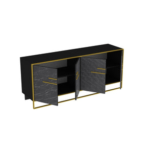 Κονσόλα Vouraikos Μαύρο 179.9x47.3x75 εκ. Μελαμίνης