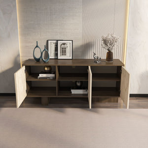 Μπουφές Krathis Καρυδί - Travertine 150x45x51.5 εκ. Μελαμίνης