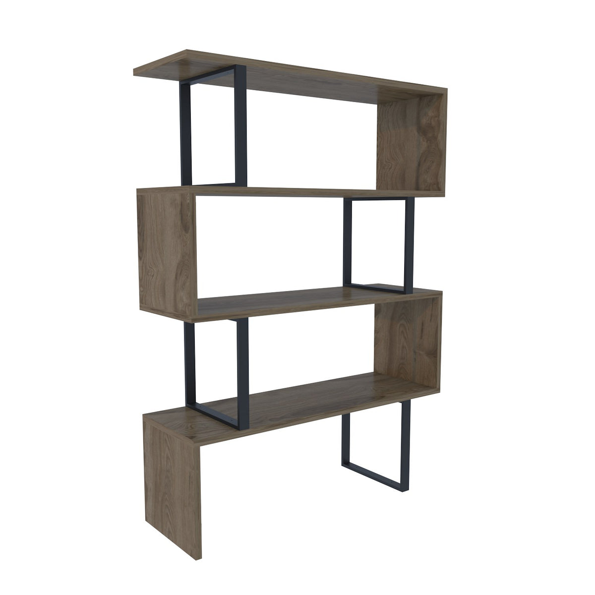 Βιβλιοθήκη Kaimaktsalan Μαύρο - Δρυς 91.5x29.5x124.5 εκ. Μελαμίνης