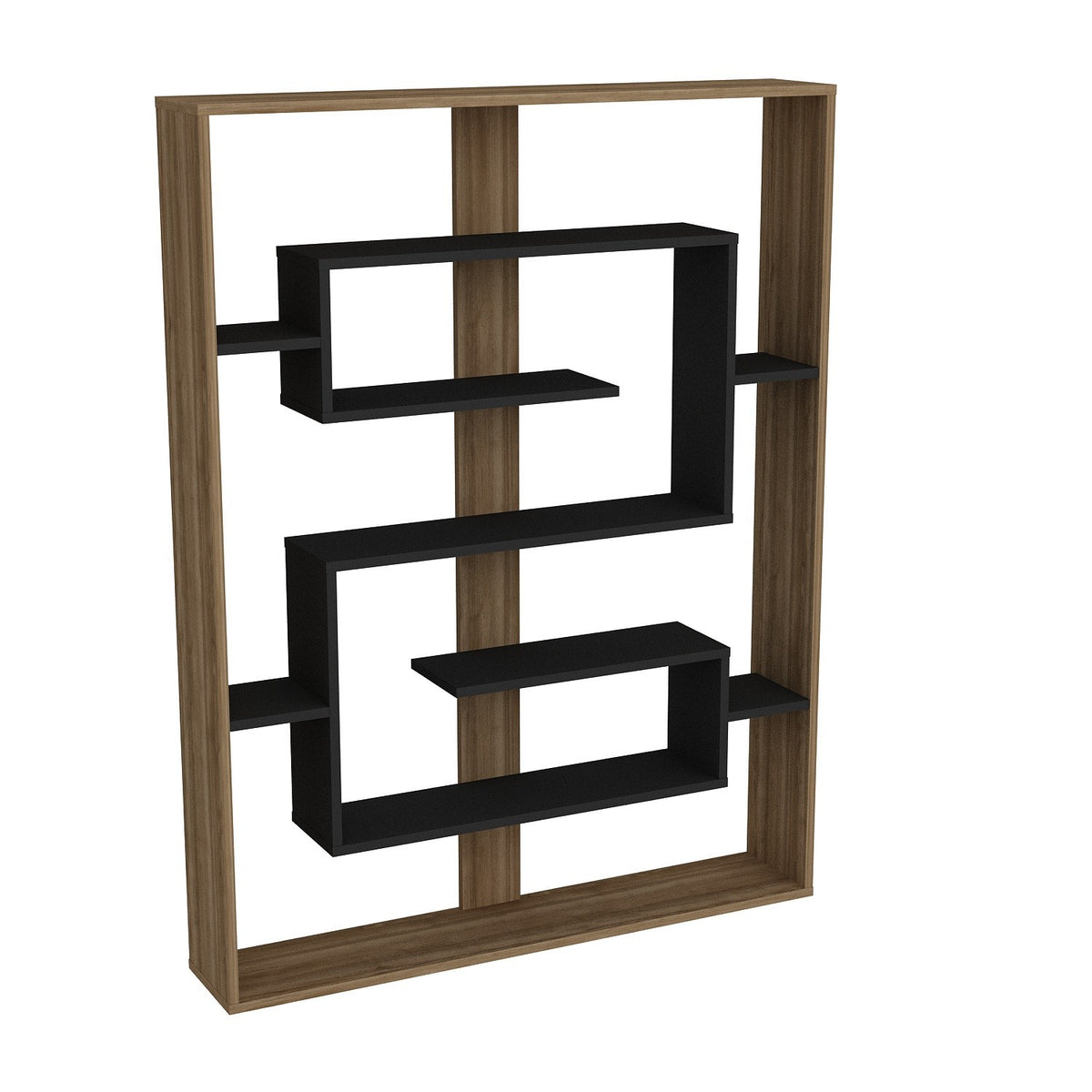 Βιβλιοθήκη Dodoni Καρυδί - Μαύρο 120x22x156 εκ. Μελαμίνης