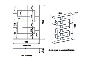 Βιβλιοθήκη Dodoni Μαύρο - Δρυς 120x22x156 εκ. Μελαμίνης