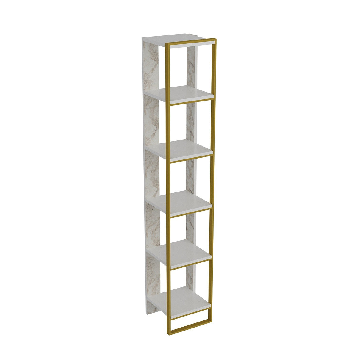 Βιβλιοθήκη Vouraikos Χρυσό - Λευκό 32.2x31.3x178.5 εκ. Μελαμίνης