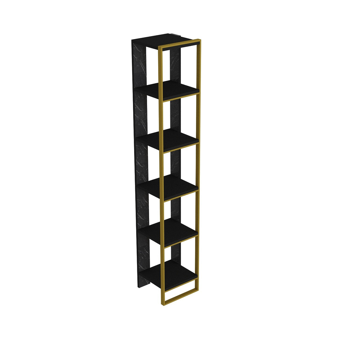 Βιβλιοθήκη Vouraikos Χρυσό - Μαύρο 32.2x31.3x178.5 εκ. Μελαμίνης