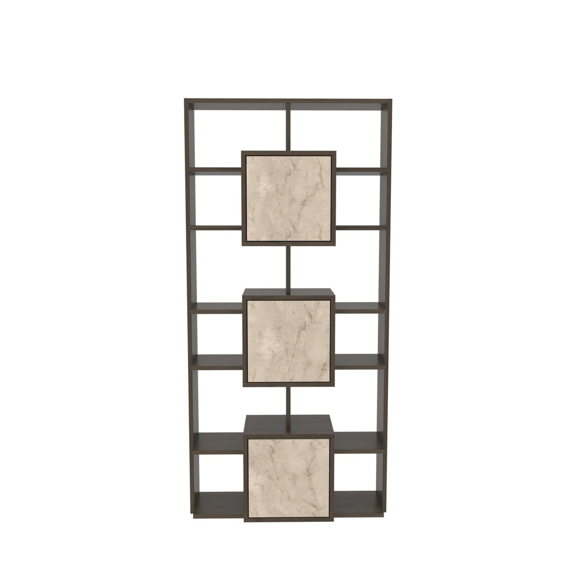 Βιβλιοθήκη Krathis Καρυδί - Travertine 85x20x176 εκ. Μελαμίνης