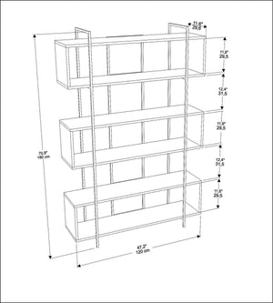 Βιβλιοθήκη Alfeios Λευκό - Χρυσό 120x29.6x180 εκ. Μελαμίνης