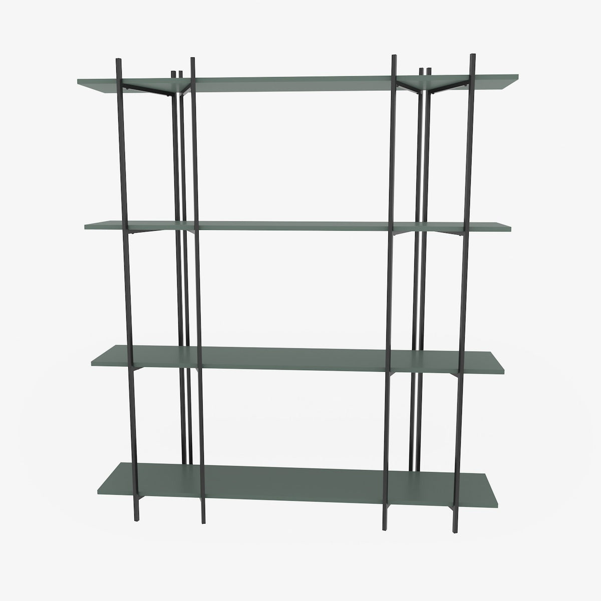 Βιβλιοθήκη Fili Πράσινο - Μαύρο 160x29.6x180 εκ. Μελαμίνης - Pakobazaar