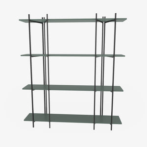 Βιβλιοθήκη Fili Πράσινο - Μαύρο 160x29.6x180 εκ. Μελαμίνης - Pakobazaar