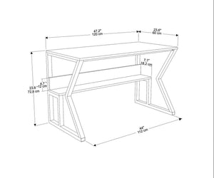 Γραφείο Feres Λευκό - Χρυσό 120x60x72.8 εκ. Μελαμίνης - Pakobazaar