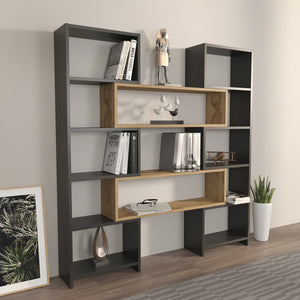 Βιβλιοθήκη Arkasa Μαύρο 163.5x22x150 εκ. Μελαμίνης