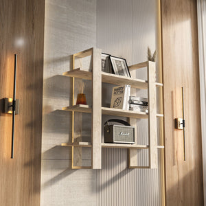 Ράφι Τοίχου Lampeia Travertine 90x22x90 εκ. Μελαμίνης