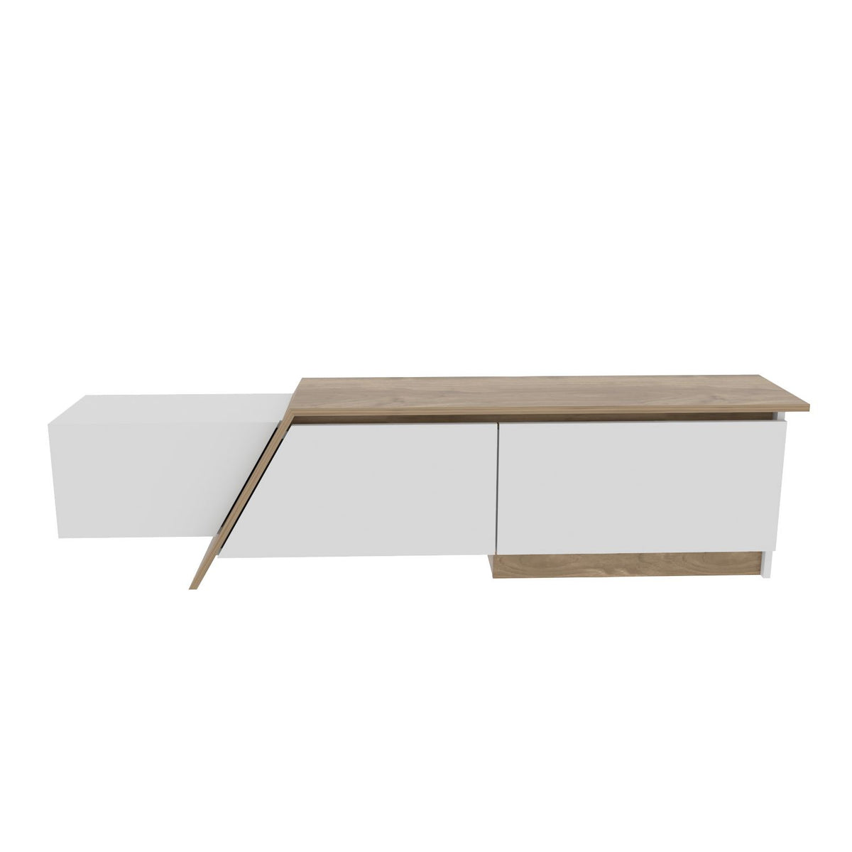Έπιπλο Τηλεόρασης Lithi Λευκό - Καρυδί 180x35x28.6 εκ. Μελαμίνης