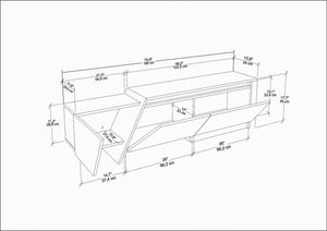 Έπιπλο Τηλεόρασης Lithi Λευκό - Καρυδί 180x35x28.6 εκ. Μελαμίνης