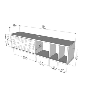 Έπιπλο Τηλεόρασης Axioupoli Καρυδί - Λευκό 140x29.5x29.5 εκ. Μελαμίνης