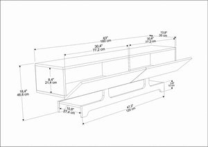 Έπιπλο Τηλεόρασης Armenoi Καρυδί 160x35x46.8 εκ. Μελαμίνης