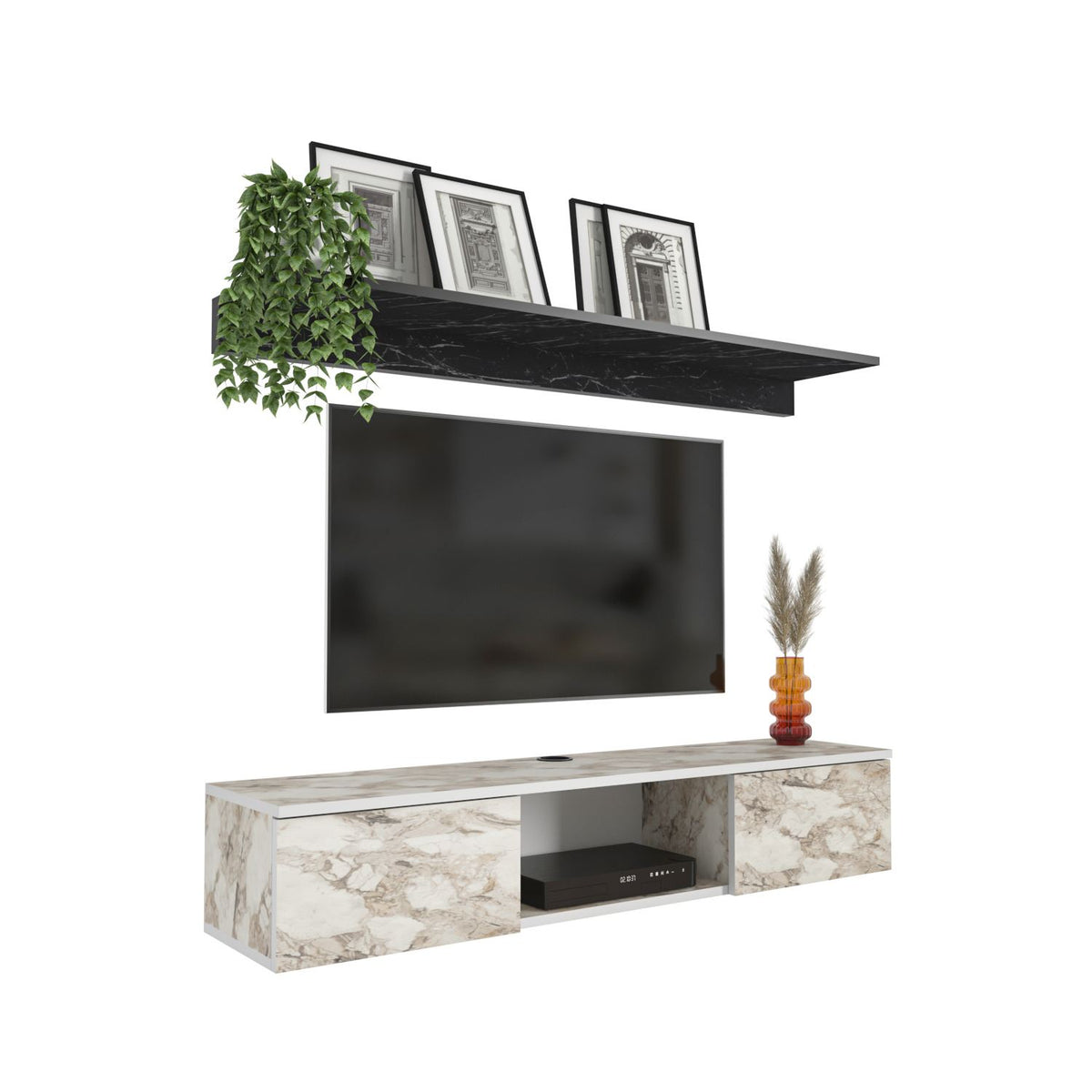 Έπιπλο Τηλεόρασης Assos Ephesus - Bendire 140x32x25.6 εκ. Μελαμίνης - Pakobazaar
