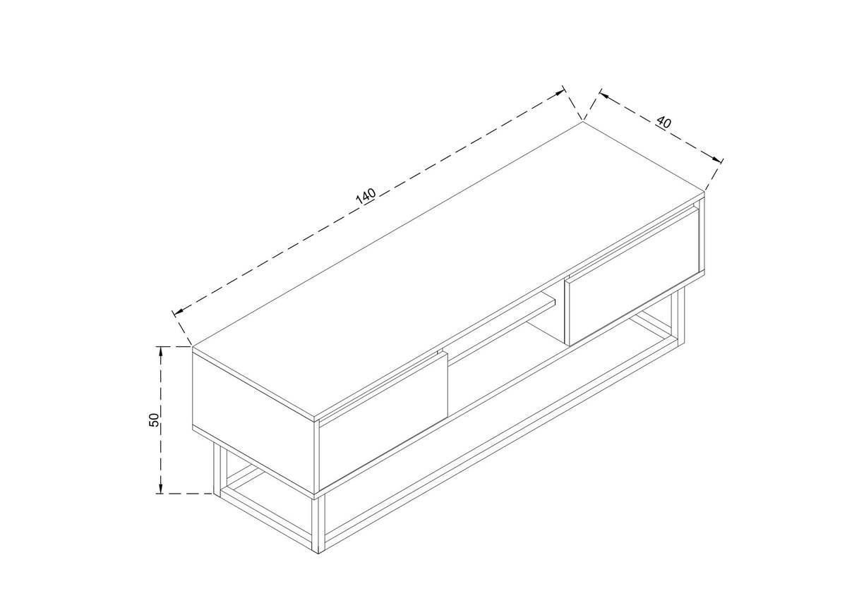 Έπιπλο Τηλεόρασης Arkesini Καρυδί 140x40x50 εκ. Μελαμίνης