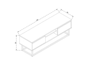 Έπιπλο Τηλεόρασης Arkesini Καρυδί 140x40x50 εκ. Μελαμίνης