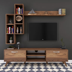 Σύνθεση Τηλεόρασης Magazia Καρυδί 180x35x48.6 εκ. Μελαμίνης