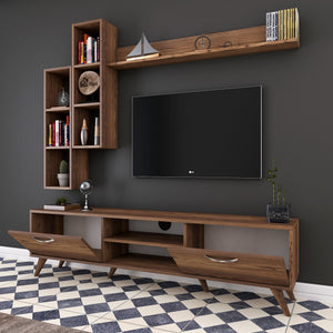Σύνθεση Τηλεόρασης Magazia Καρυδί 180x35x48.6 εκ. Μελαμίνης