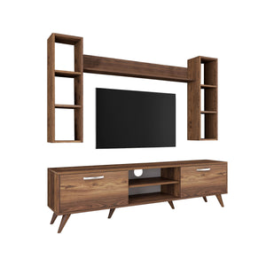 Σύνθεση Τηλεόρασης Evrotas Καρυδί 180x35x48.6 εκ. Μελαμίνης