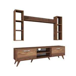 Σύνθεση Τηλεόρασης Evrotas Καρυδί 180x35x48.6 εκ. Μελαμίνης