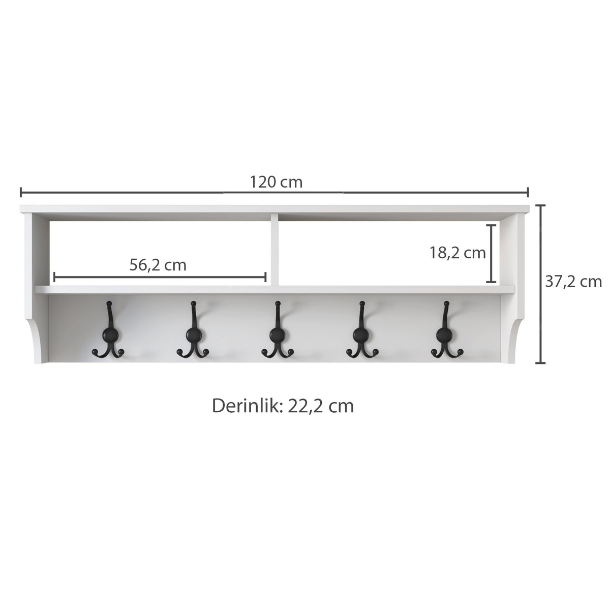 Έπιπλο Εισόδου Perdika Λευκό 120x22.2x37.2 εκ. Μελαμίνης