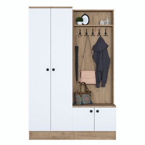 Έπιπλο Εισόδου Vatera Καρυδί - Λευκό 119.6x37.5x182.8 εκ. Μελαμίνης