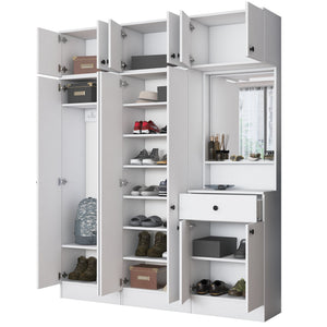 Έπιπλο Εισόδου Ambrakia Λευκό 179.6x37.5x226.4 εκ. Μελαμίνης