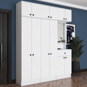 Έπιπλο Εισόδου Ambrakia Λευκό 179.6x37.5x226.4 εκ. Μελαμίνης