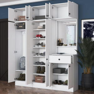 Έπιπλο Εισόδου Ambrakia Λευκό 179.6x37.5x226.4 εκ. Μελαμίνης