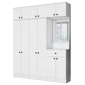 Έπιπλο Εισόδου Ambrakia Λευκό 179.6x37.5x226.4 εκ. Μελαμίνης