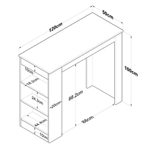 Τραπέζι Κουζίνας Gennadi Καρυδί - Λευκό 120x50x100 εκ. Μελαμίνης