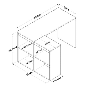 Γραφείο Larissa Δρυς - Λευκό 120x50x74.8 εκ. Μελαμίνης