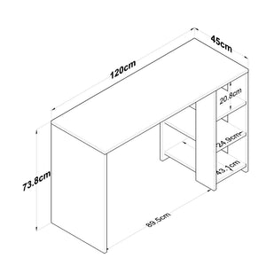 Γραφείο Lagonisi Καρυδί - Λευκό 120x45x73.8 εκ. Μελαμίνης