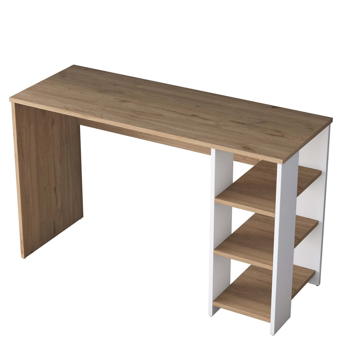 Γραφείο Lemonakia Με Ράφια Καρυδί - Λευκό 160x45x161.8 εκ. Μελαμίνης