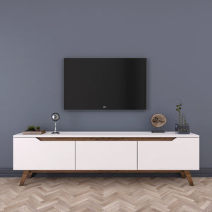 Έπιπλο Τηλεόρασης Pyli Λευκό - Καρυδί 180x35x48.6 εκ. Μελαμίνης