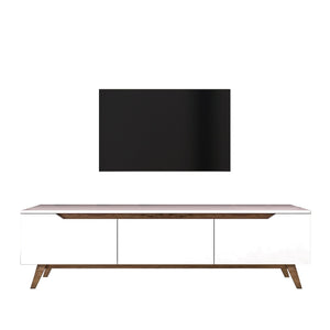 Έπιπλο Τηλεόρασης Pyli Λευκό - Καρυδί 180x35x48.6 εκ. Μελαμίνης