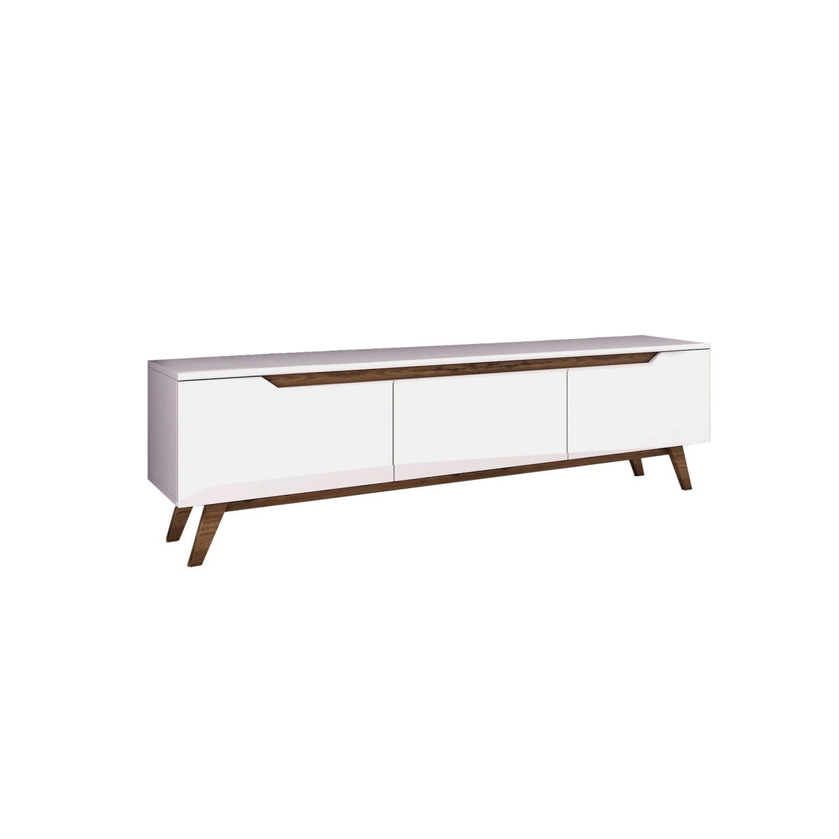 Έπιπλο Τηλεόρασης Pyli Λευκό - Καρυδί 180x35x48.6 εκ. Μελαμίνης