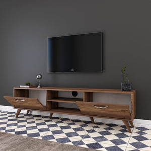 Έπιπλο Τηλεόρασης Monemvasia Καρυδί 180x35x48.6 εκ. Μελαμίνης