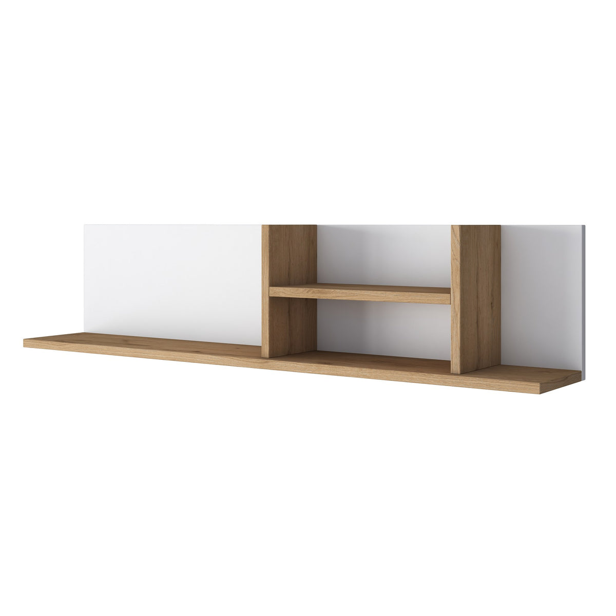 Ράφι Τοίχου Alonia Λευκό - Καρυδί 120x19.8x25 εκ. Μελαμίνης