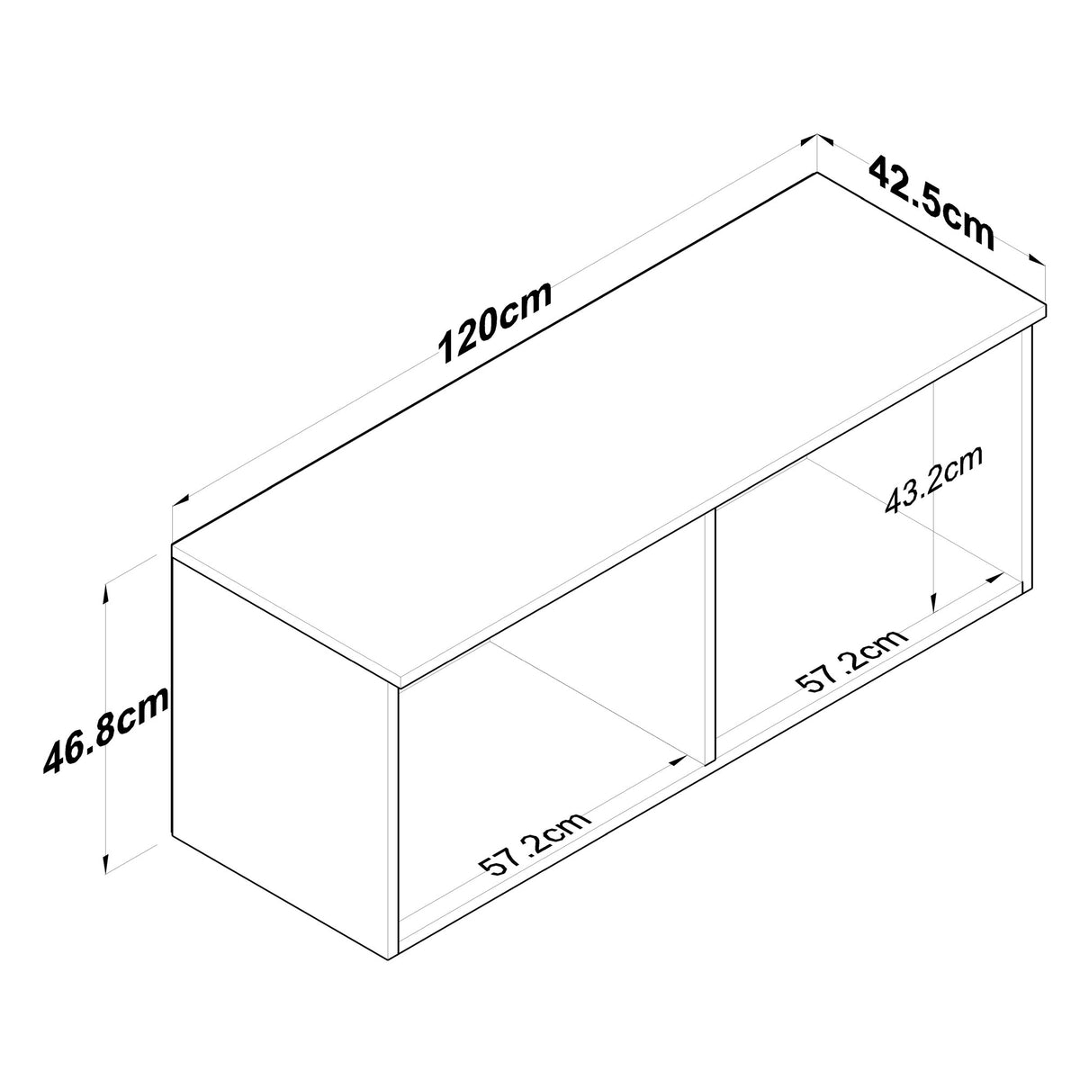 Στήλη Αποθήκευσης Dafnoudi Καρυδί - Λευκό 120x42.5x46.8 εκ. Μελαμίνης