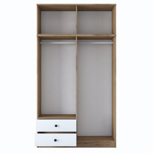 Ντουλάπα Ligia Καρυδί - Λευκό 120x42.5x216.8 εκ. Μελαμίνης