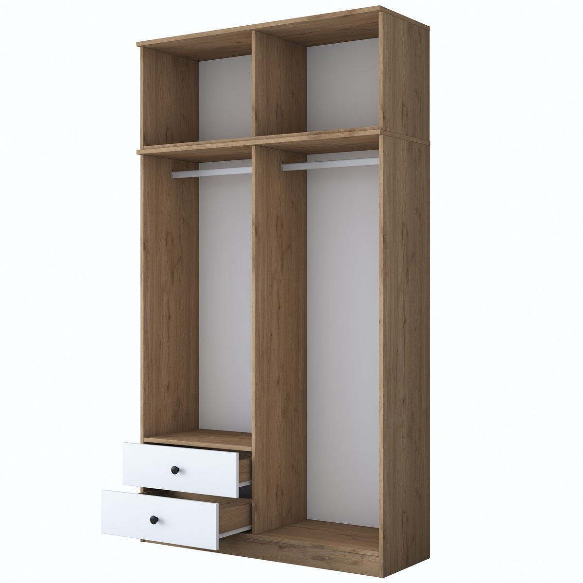 Ντουλάπα Ligia Καρυδί - Λευκό 120x42.5x216.8 εκ. Μελαμίνης