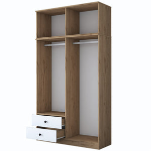 Ντουλάπα Ligia Καρυδί - Λευκό 120x42.5x216.8 εκ. Μελαμίνης