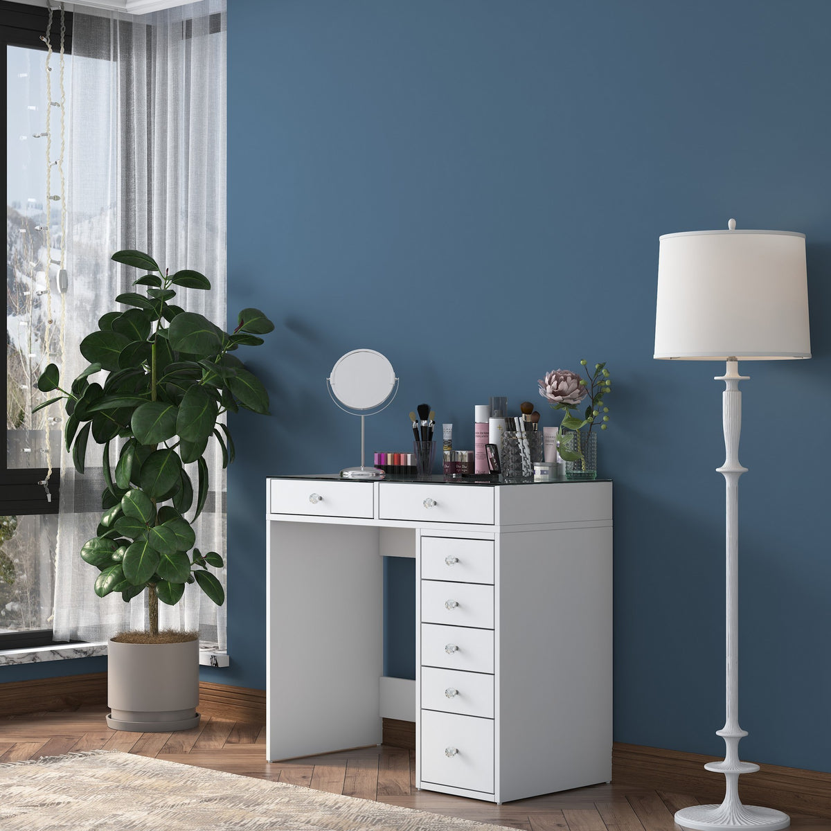 Τουαλέτα Elaiofyto Λευκό 90x44.5x79.8 εκ. Μελαμίνης
