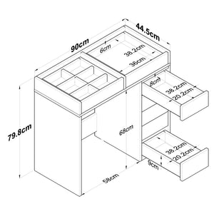 Τουαλέτα Elaiofyto Λευκό 90x44.5x79.8 εκ. Μελαμίνης