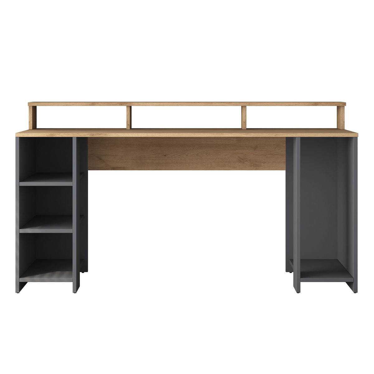 Γραφείο Langadas Καρυδί - Ανθρακί 160x55x89.5 εκ. Μελαμίνης