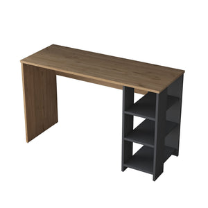 Γραφείο με Βιβλιοθήκη Lemonakia Καρυδί - Ανθρακί 160x45x161.8 εκ. Μελαμίνης
