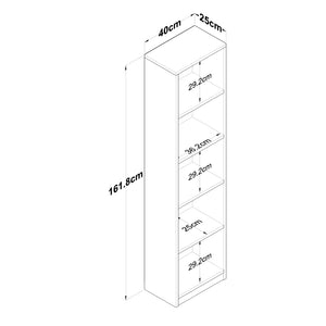 Βιβλιοθήκη Agiokampos Λευκό - Καρυδί 40x25x161.8 εκ. Μελαμίνης
